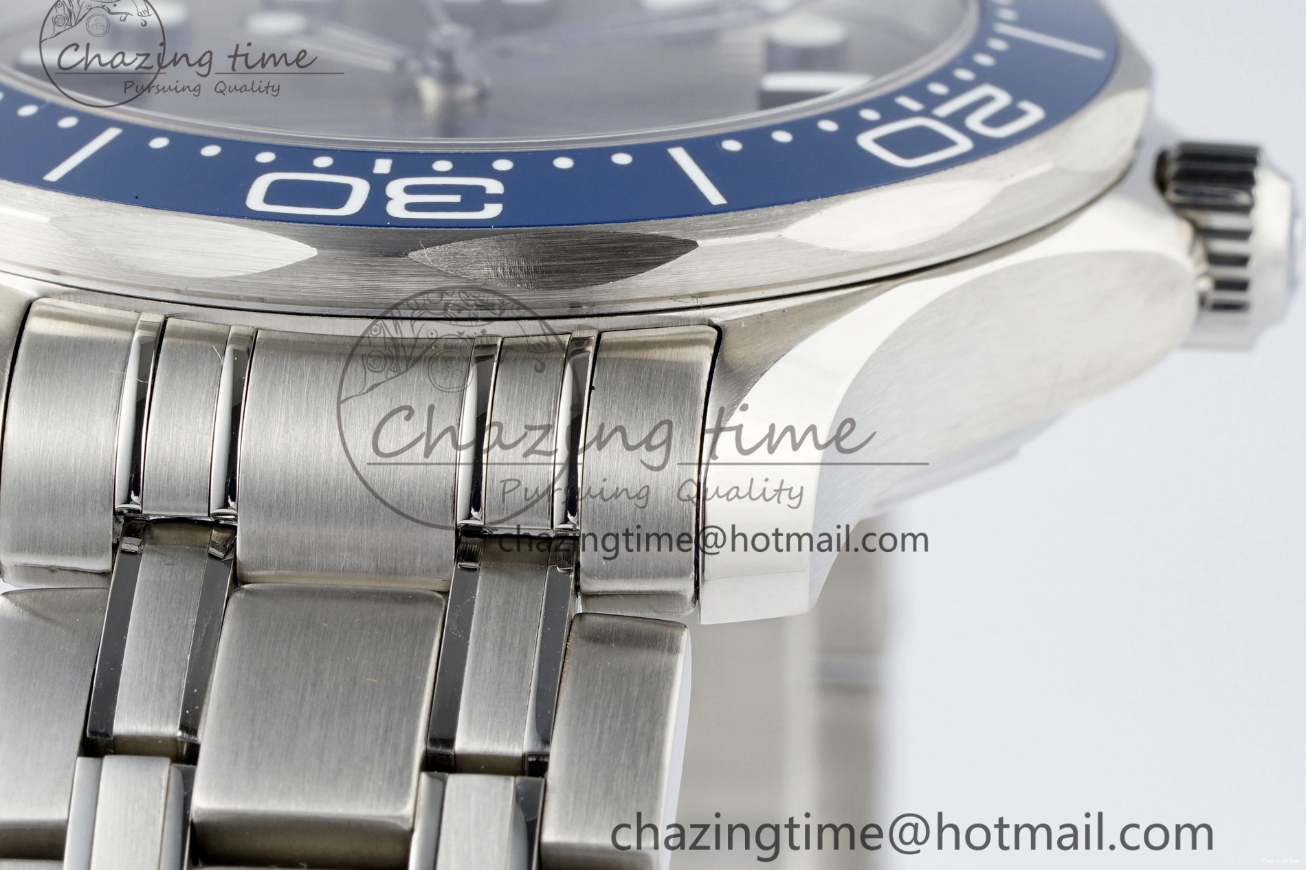 0310 Affordable Seamaster Diver 300M ZF 1:1 Best Edition Blue Ceramic Gray Dial on SS Bracelet A 7734